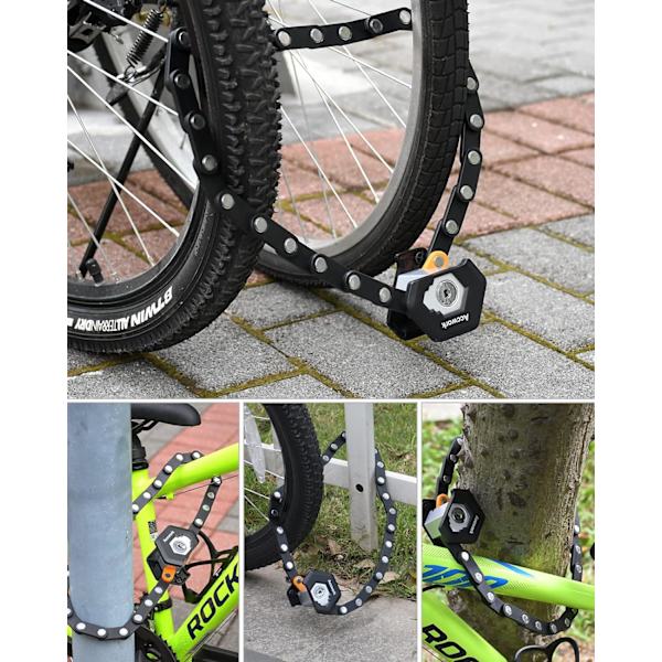 Cykellås, Hög Säkerhet Fällbart Stöldskyddslås, Elcykellås med Fäste och 3 Nycklar för Mountainbikes, Cyklar, Scootrar, etc.