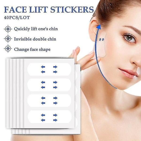 80 st/ set Osynligt tunt ansikte Ansiktsstickers Ansiktslinje Skrynkla Slappande hud V-form Face Lift Tape Scotch For Face80 st/ set Osynligt tunt ansikte F 80PCS