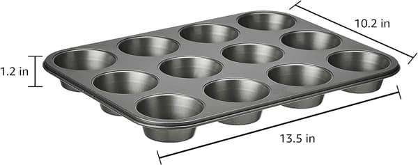 Sæt med 2 Non-Stick Muffinplader i Kulstofstål