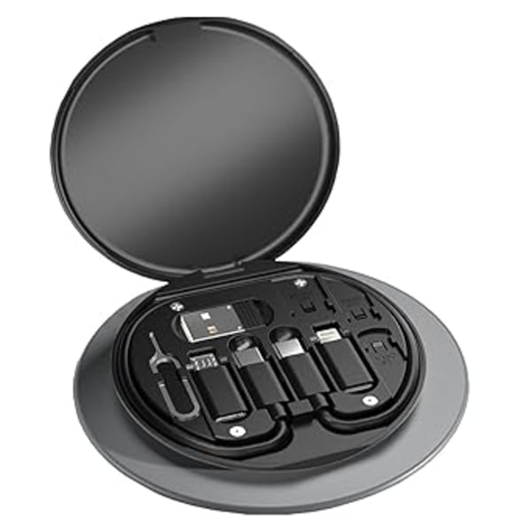USB (Musta) Adapterisarja Kaapeli Kortti, Monityyppinen Latauskaapelikotelo Muunnin USB C Lightning Type C Micro Adapter Data Transfer Sisältää Korttipaikan