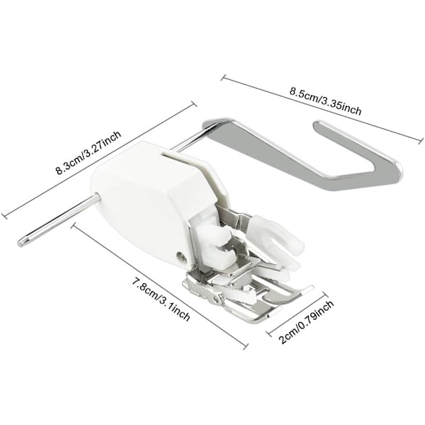 Tryckfot Tryckfot Symaskin Dubbelmatningsfot Overlock Tryckfot med Quiltguide Justerbar Overlock Tryckfot för Singer Broth