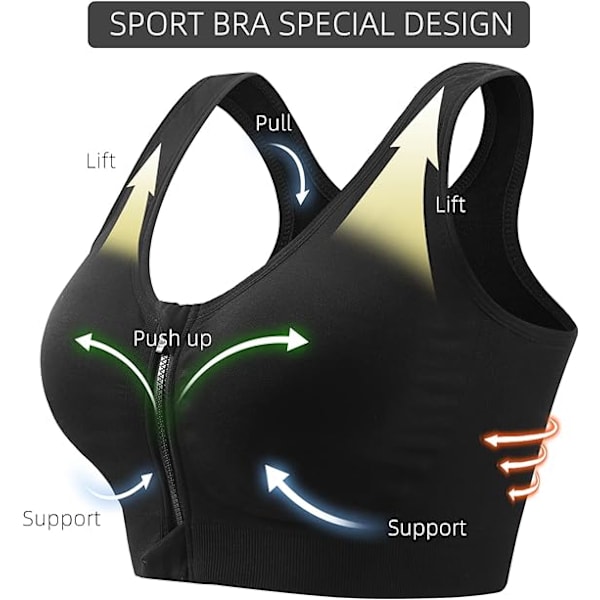 2 kpl Urheilualusvaatteita Naisille XL, Irrotettavilla Pehmusteilla ja Vetoketjullisella Push Up -rintaliivillä, Joogaan, Kuntoiluun ja Lenkkeilyyn.