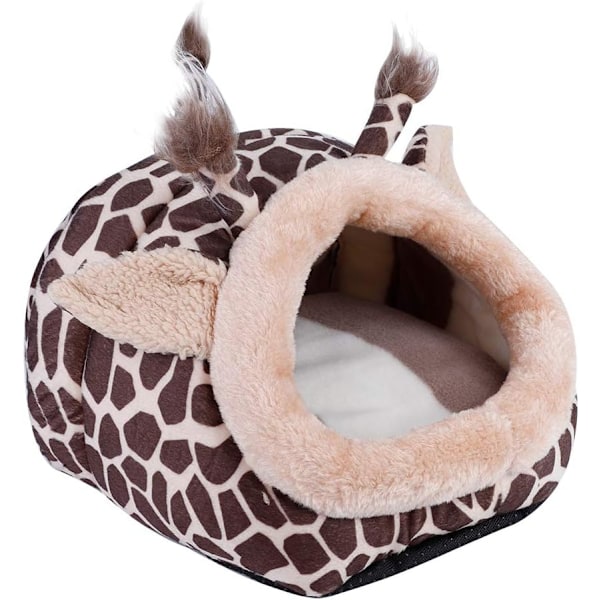 Nydelig Giraffformet Hamster Seng Matte Kjæledyr Vinter Varm Kennel Rede Bur Sovende Paviljong for Marsvin Ilder Rotte Gerbil og Andre Små Dyr