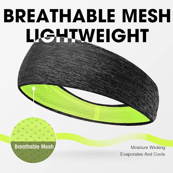 Hårband för män, 3-pack, Sportpannband för löpning, fitness, yoga, cykling, Svettabsorberande, halkfria