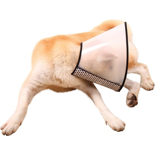 (XL (hals: 13,77-15,74 tum)) Justerbara skyddshalsband för hundkone för hund kattåterställning E-halsband Anti-bett slickkirurgi eller sårläkning Mjuk E