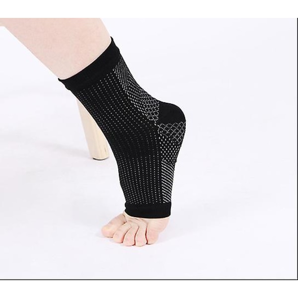 2 Par Plantar Fasciitt Kompresjonsstrømper For Kvinner & Menn - Beste Ankelstrømper For Plantar Fasciitt Lindring, Støtte For Fotbue Black L Xl