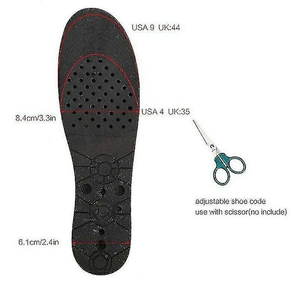 Unisex 3cm 5cm 7cm eller 9cm klackhöjd ökning sko lyft innersula insatser (svart) 1 Layer(3cm)