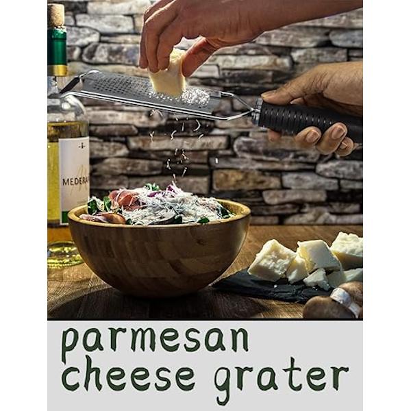 Manuelt Rivejern, Premium Klassisk Skarpt Rustfrit Stål, Rivejern, Perfekt til Parmesan, Hård Ost, Ingefær, Chokolade, Muskatnød og Trøffel