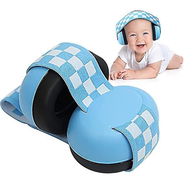 Baby hörselkåpor Bullerblockerande för spädbarn med pannband, hörselskydd hörselkåpor Blue