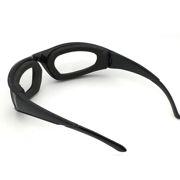 Skärglasögon för kökslök (svarta), imfria linser, säker och rivfri matlagning, inbyggd svampdyna