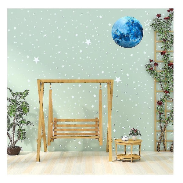 Glow In The Dark Stickers 435 st Luminous Dots Stars Moon Wall Stickers blue