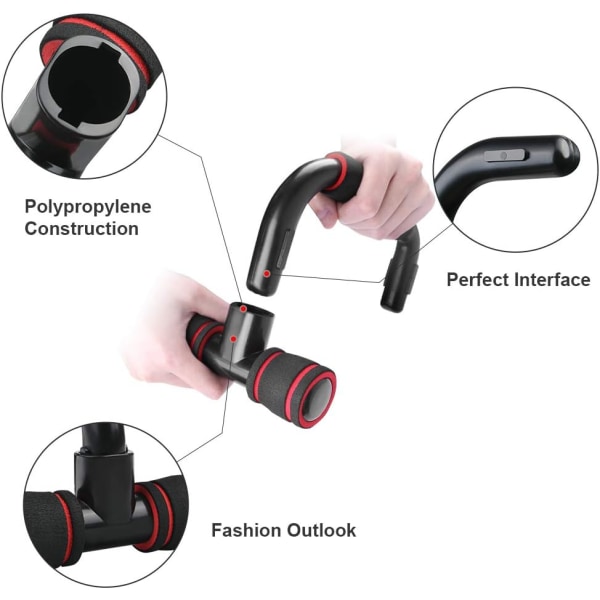 1 Par Anti-Sklis Push Up Bars, Støttehåndtak Hjemmegym Trening, for Styrketrening Armer Skuldre Bryst Rygg Triceps Brystmuskler