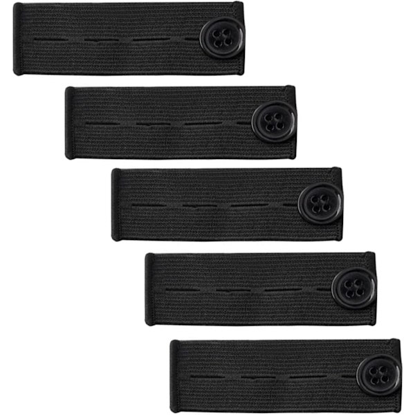 Elastiska byxmidjeutvidgare, 5-pack justerbar midjeutvidgare graviditetsmidjebandsutvidgare för kostymbyxor, jeanskjol, byxor, gravidbyxor