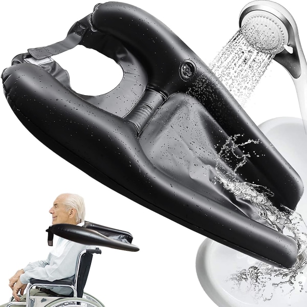 Uppblåsbar hårtvättbricka Bärbar schamposkål handfat för handikappade sängliggande seniorer Black