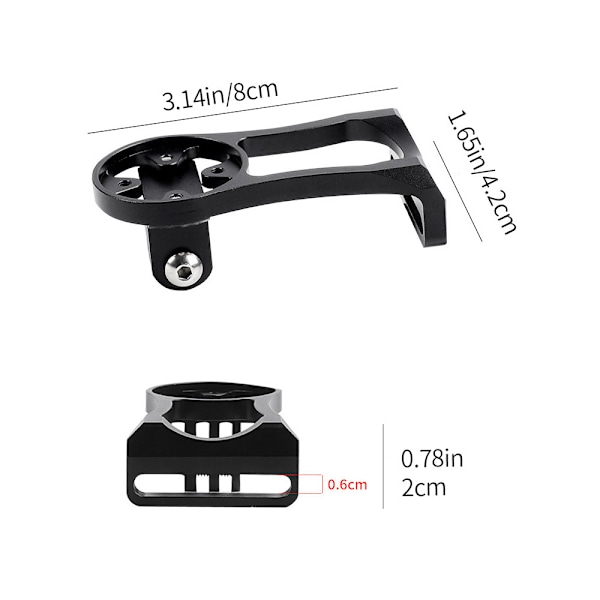 Sort GoPro Cykelstyr Forlængerbeslag til NiteRider Adapter