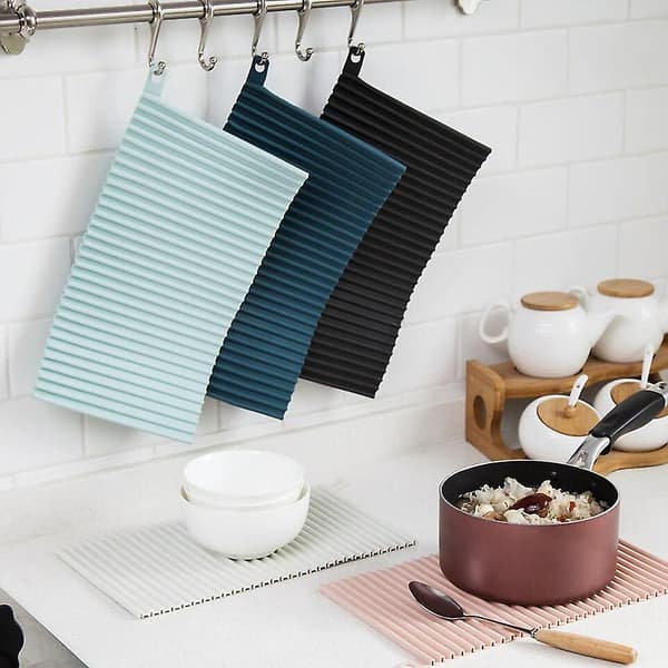 Silikon Gryteunderlag Vanntett Varmeisolasjon Sklisikker Bordbrikke Briketter light blue