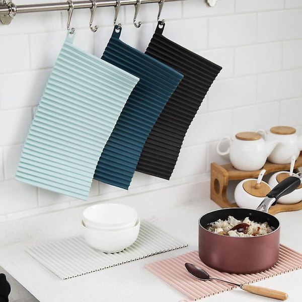 Silikone Dækkeserviet Vandtæt Varmeisolering Skridsikker Borddækning Pad Coasters light blue