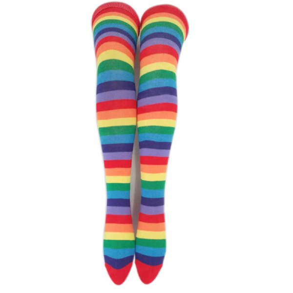 Rainbow Stripe Mid - varsisukat, keskipaksuus, ei polvisukkia, puuvillasukat, koko medium