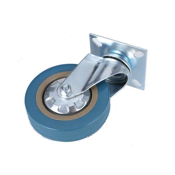 1 x Kraftig 75mm Svingbart Hjul i Gummi Tralle Møbelhjul 360KG + Gratis Montering