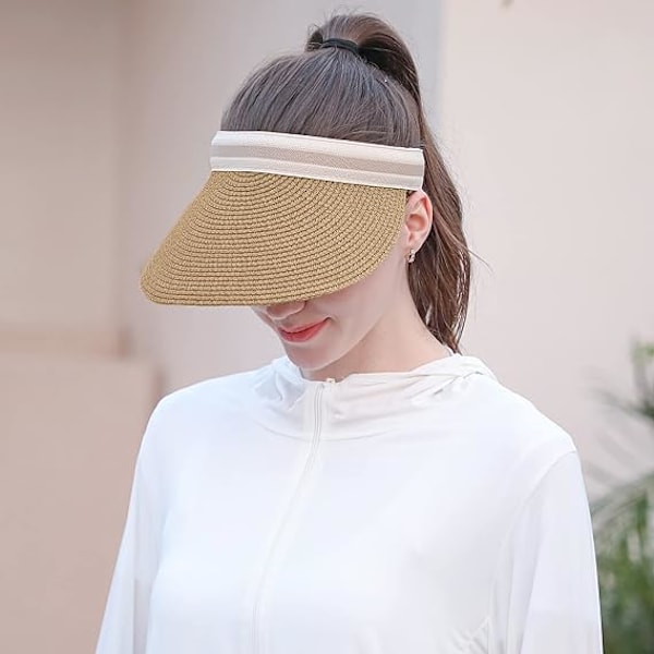 Dam Sommarhatt Bred Brätte Halmhatt Khaki Halmhatt