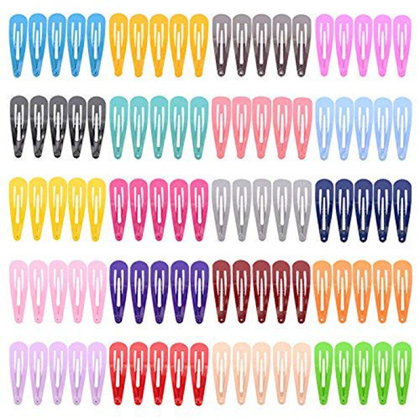 Hårspenner for jenter (farge), 100 stk 5cm hårspenner for jenter, sklisikker metallklips, hårspenner for barn, unge kvinner, søte godterifargede hårspenner hårtilbehør