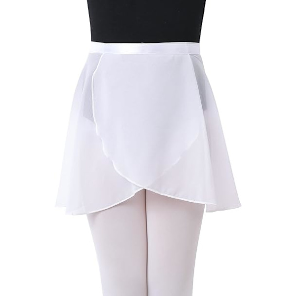 Chiffon tutu Justerbar tutu i hvit størrelse M størrelse 120-140 Dansekostymer for jenter og kvinner