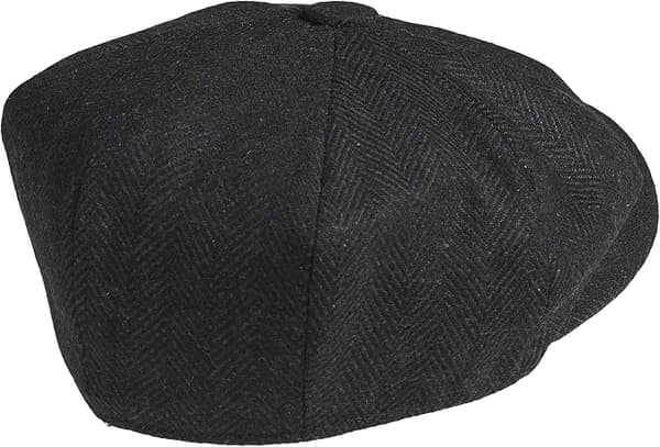 Hatt platt hatt åttakantig hatt vintage hatt svart