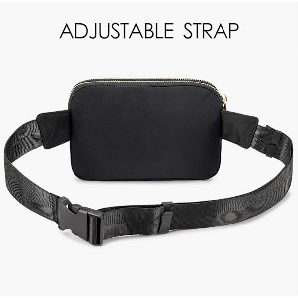 (Svart) Magväskor för Kvinnor Män, Svart Crossbody Magväska, Bältesväska med Justerbar Rem, Trendig Midjeväska för Utomhusbruk/Träning/Resor/Vardag