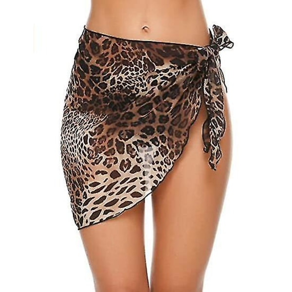 Strandkjol Sarong Baddräkt Överdrag För Kvinnor Andningsbar Snabbtorkande Sarongkjol Leopard 208*50cm