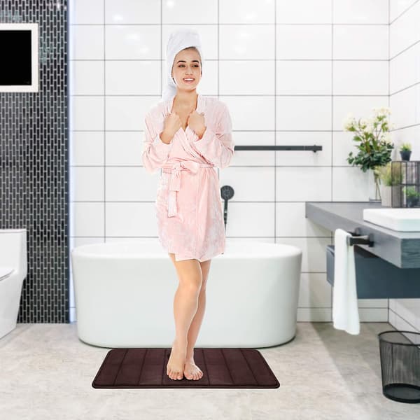 Dørmatte Husholdning Korallfleece Badematte Teppe Memory Foam Baderomsmatte black 40*60cm