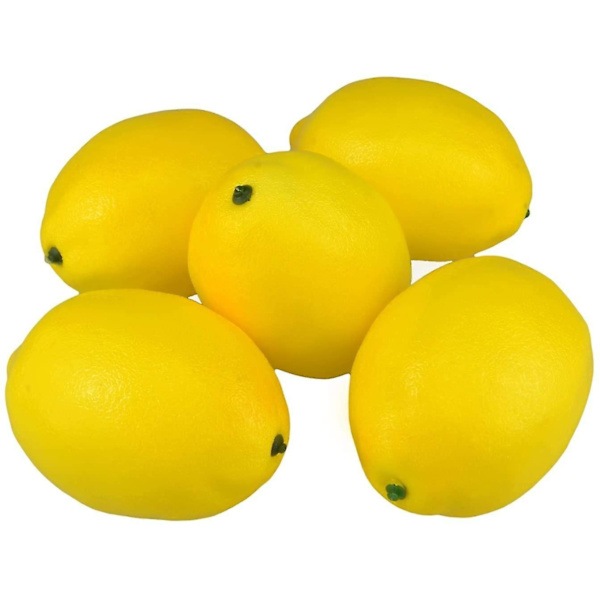 Simuleret Citron Dekoration (4 stk) yellow