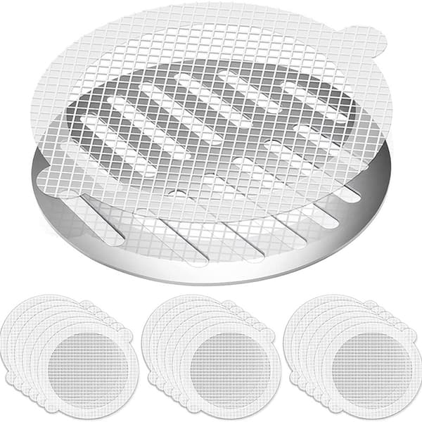 30 stk. Engangs Hårfanger, Bruseafløbsfilter, Brusegitterfilter, Brusehårfilter, Afløbsbeskyttelsesfilter til Badekar Køkkenvask (9 cm)