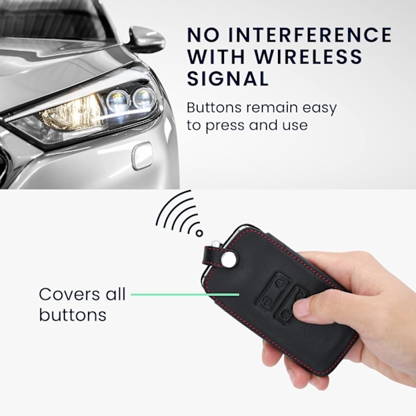 Bilnyckelskydd Kompatibel med Renault 4 Knappars Bilnyckel Smart Key endast Keyless Go - PU Läder Bilnyckelskydd - Rör inte min bil Vit/Svart