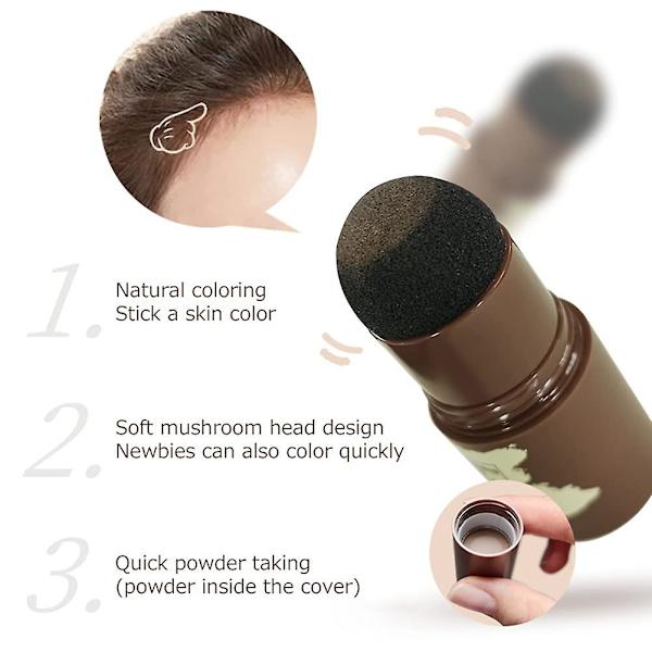 Hairline Shadow Powder Stick, Vandtæt Volumengivende Dækpudder Hårpudder Make-up Shadow Dækpudder Black