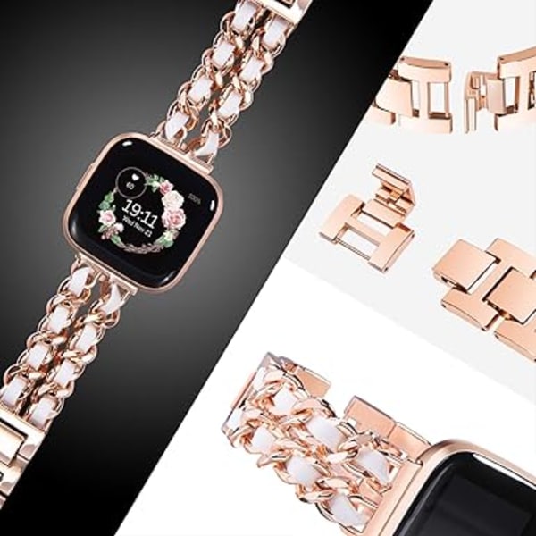 Armbånd Kompatibelt for Fitbit Versa 2, Erstatningsarmbånd med Hurtigutløserpinne Kompatibelt for Fitbit Versa, for Fitbit Versa Lite Edition Menn Kvinner