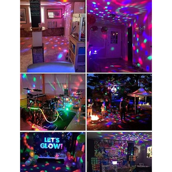 Lydaktiverte Partylys med Fjernkontroll Dj-belysning, Diskokule Strobelys 7 Moduser Scenebelysning for Hjemmerom Dansefester Bursdag Karaoke
