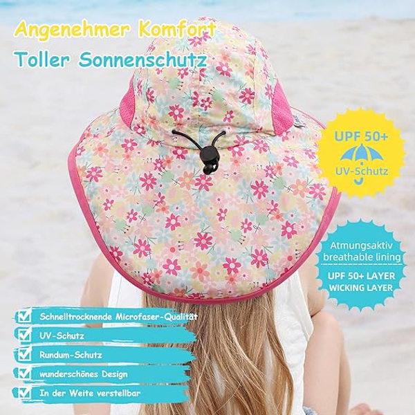 Baby Hats S Sommar Flicka Pojke Barn Mössa UV Skydd Solhatt för Småbarn Strand Vandring Mössa