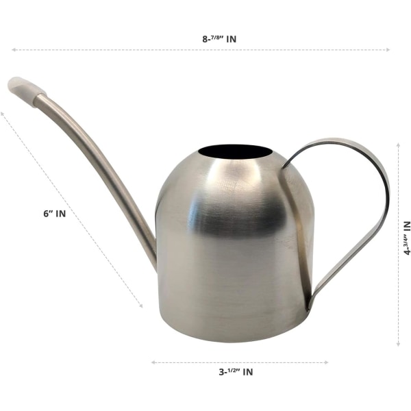 Itza 440 ml Lille Vandkande i Rustfrit Stål til Indendørs og Udendørs Stueplanter, Mini Vandingsværktøj til Bonsai, Sukkulenter & Orkideer