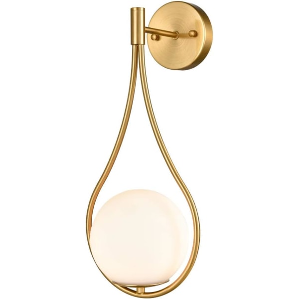 Mid-Century Globe Wall Sconce Lamp Modern Vanity Wall Light Fixture Brass Finish（bulb not included）