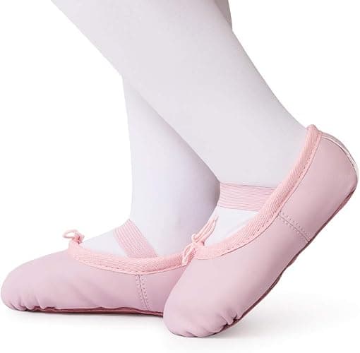 Balletsko Læder Ballet Flats Fuld Sål Dansesko til Piger Småbørn Kvinder
