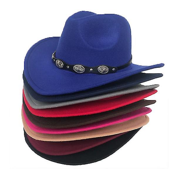 Cowboyhatt i konstläder, resekepsar, modevästern Blue