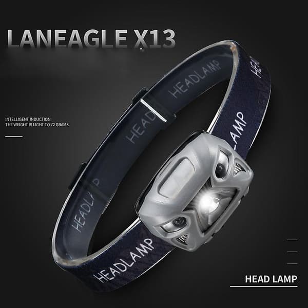 Genopladelig Sensor Pandelampe Ultralet Super Lys Led Pandelampe Black