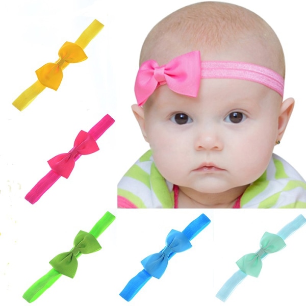 20 st Baby och rosett Baby elastiska pannband, 3,8*8 cm bandrosett Baby nylon pannband Huvudbonader för spädbarn, småbarn