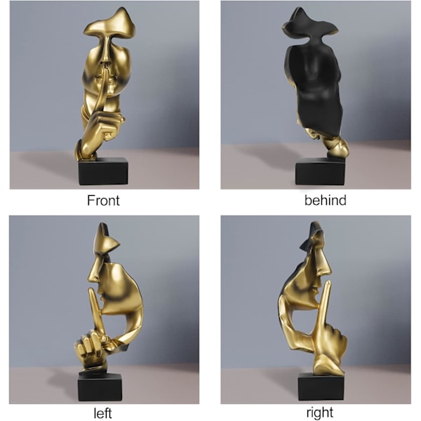 Vardagsrumsdekoration Modern Skulptur Guld, Vattentät, Stabil Placering Lämplig för att dekorera vardagsrum, bar, sovrum, kontor 27x10x10cm
