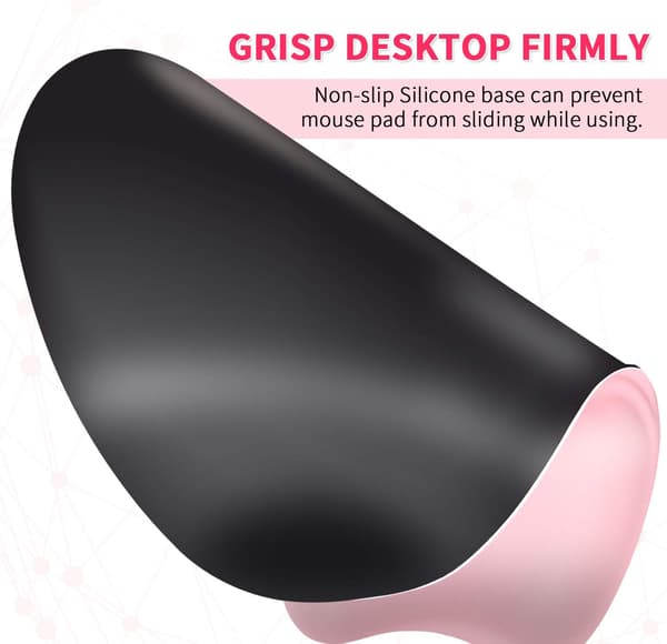 Blå musematte med ergonomisk håndleddsstøtte, 4mm musematte med minneskumfylling, teksturert slitesterk vaskbar