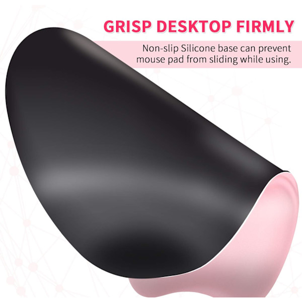 Blå musemåtte med ergonomisk håndledsstøtte, 4 mm musemåtte med memory foam-fyld, tekstureret slidstærk vaskbar