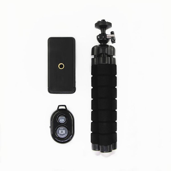 Flexibelt stativ för mobiltelefon med Bluetooth-fjärrkontroll och kameraslutare för iPhone, Samsung Galaxy etc. Red Set