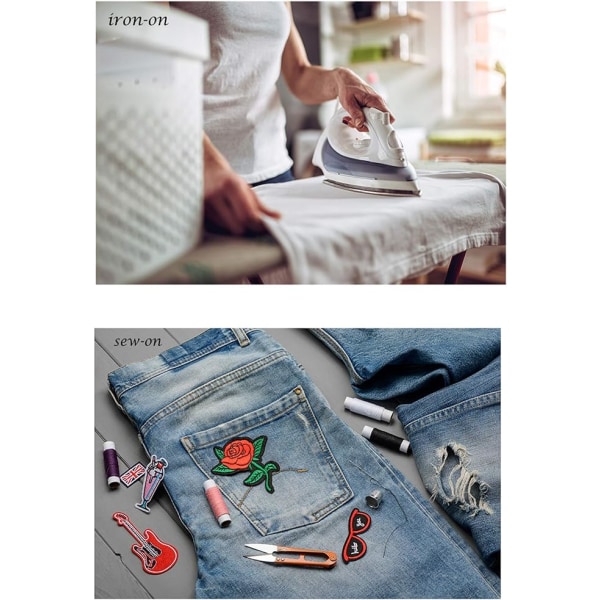 60 st Slumpmässigt Blandade Stilar Broderade Tygmärken, Stryk på Applikationer DIY Sy Applikationer