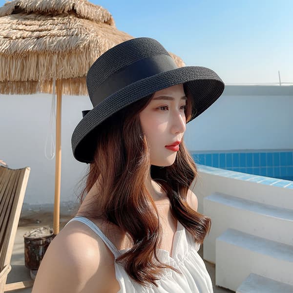 Solhatt för kvinnor UPF 50+ Packable solskydd sommarhatt med slips