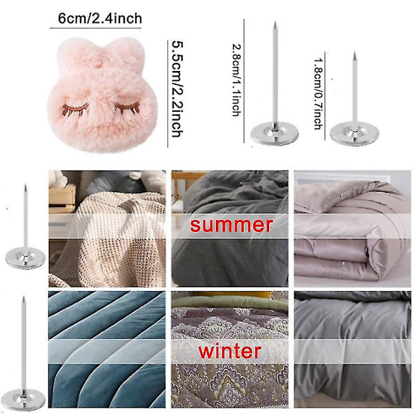 Søde kaninformede quilt holder stropper seler madrasbetræk clips lagen skridsikre gribere Pink Rabbit